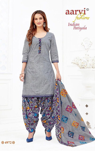 Aarvi Fashion Indian Patiyala Vol 1 Latest Fancy Designer Printed  Pure Cotton Ready made Salwar Suit Collection